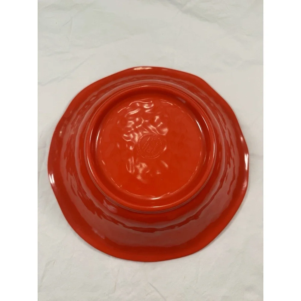12 In Red Melamine Bowl For Decoration Or‎ Parties Dishwasher Safe Flower Design